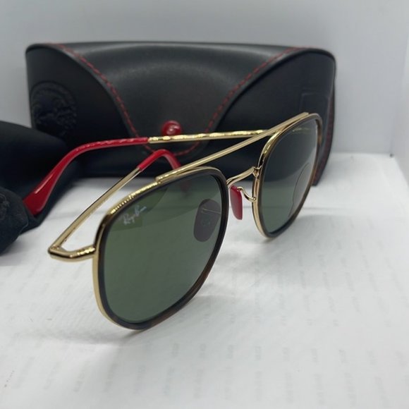 BNIB Never Worn Rayban Ferrari Scuderia Rb3748 TortoiseGold/Green - Picture 5 of 6